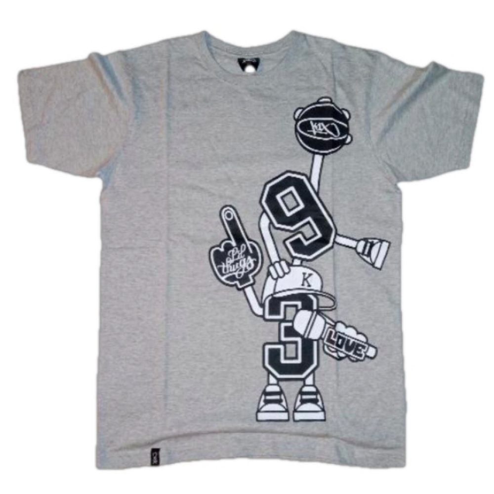 NWT K1X Ron Artest Brand Men's Large 93 Tee Shirt Grey Black White Graphic Tee